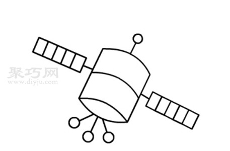 人造卫星怎么画最简单 人造卫星简笔画步骤