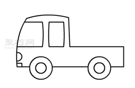 卡车简笔画如何画 来学卡车简笔画画法
