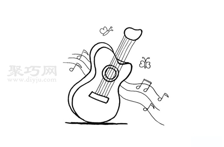 怎么画吉他好看又简单 来学吉他简笔画画法