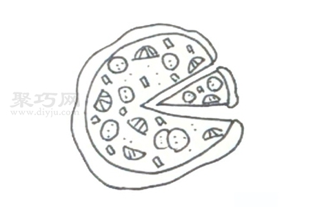 怎么画披萨好看又简单 来看披萨简笔画画法