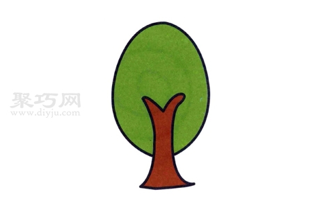 绿色小树涂色简笔画如何画简单又漂亮