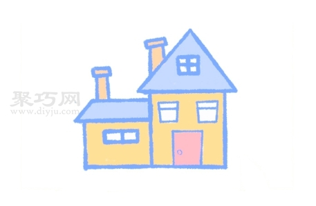 5步画卡通小房子画法