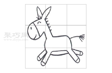 儿童画驴步骤 一起来学驴简笔画