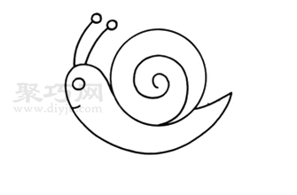 蜗牛画法步骤 一起来学蜗牛简笔画