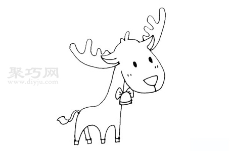 驯鹿怎么画最简单 来看驯鹿简笔画画法