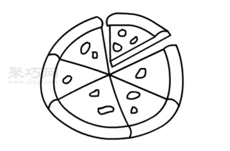披萨简笔画怎么画 来学披萨简笔画画法