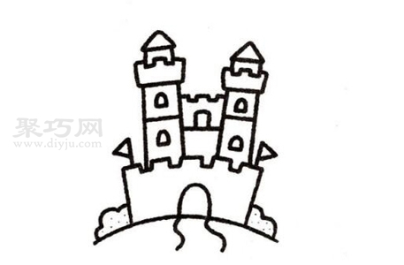城堡如何画简单又漂亮 来看城堡简笔画画法