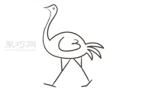 幼儿画鸵鸟如何画 来学鸵鸟简笔画画法