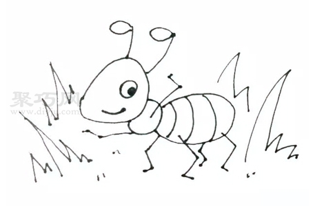 如何画蚂蚁 蚂蚁简笔画画法