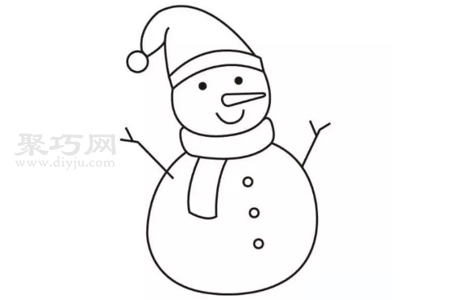 6步画堆雪人画法 来学堆雪人简笔画