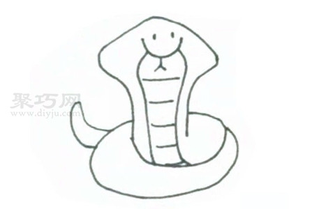 如何画眼镜蛇才好看 一步一步教你眼镜蛇简笔画画法