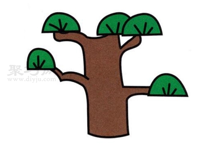 幼儿画松树步骤图解 来学松树简笔画