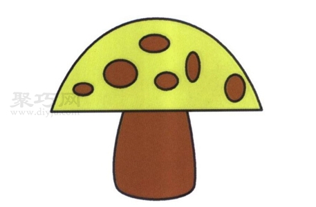 蘑菇画法教程 一起来学蘑菇简笔画
