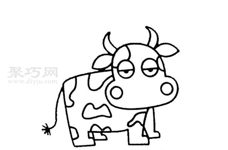 儿童画奶牛简笔画 简单又漂亮