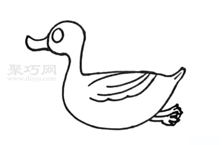 儿童画浮在水上的鸭子简单画法