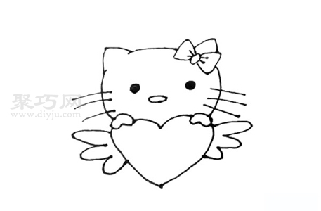 Hello kitty简笔画画法 简单又漂亮
