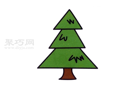 怎么画挺拔的小松树简单又漂亮 挺拔的小松树简笔画画法