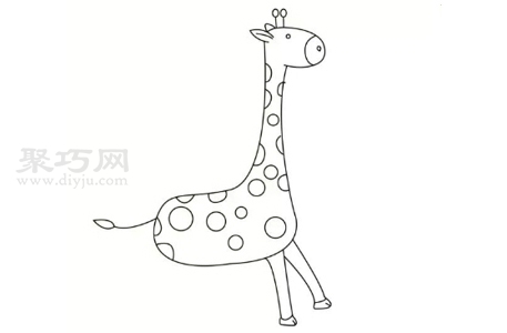长脖子的长颈鹿画法 来学长脖子的长颈鹿简笔画