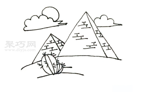 如何画金字塔简单又漂亮 金字塔简笔画画法