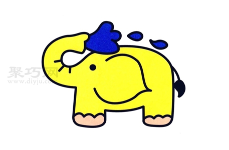 小朋友画黄色大象步骤 来学黄色大象简笔画