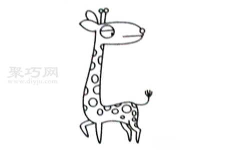 小朋友画长颈鹿 一起来学长颈鹿简笔画