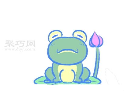 青蛙画法步骤图解 一起来学青蛙简笔画