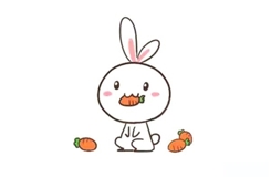 怎么画吃胡萝卜的兔子简笔画好看又简单
