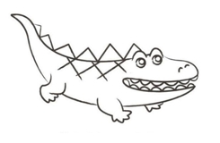 四步画鳄鱼画法 来学鳄鱼简笔画