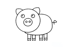 小朋友画小猪步骤图解 来学小猪简笔画