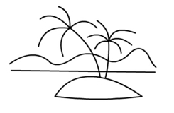 小岛和椰子简笔画怎么画最简单