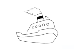 轮船怎么画最简单 轮船简笔画画法