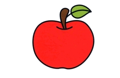 小朋友画红苹果画法 来学红苹果简笔画