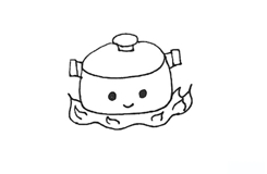 煮锅如何画简单又漂亮 煮锅简笔画画法