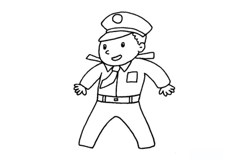 怎么画警察叔叔最简单 来学警察叔叔简笔画画法
