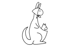 如何画袋鼠简单又漂亮 来看袋鼠简笔画画法