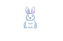 长耳白兔画法图解 一起来学长耳白兔简笔画