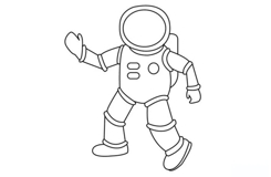 儿童画太空人简单画法 来学太空人简笔画