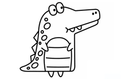 卡通大鳄鱼画法教程 来学卡通大鳄鱼简笔画