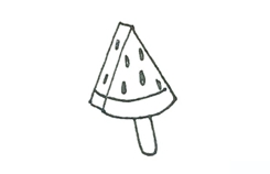 西瓜冰棒如何画好看又简单 西瓜冰棒简笔画教程