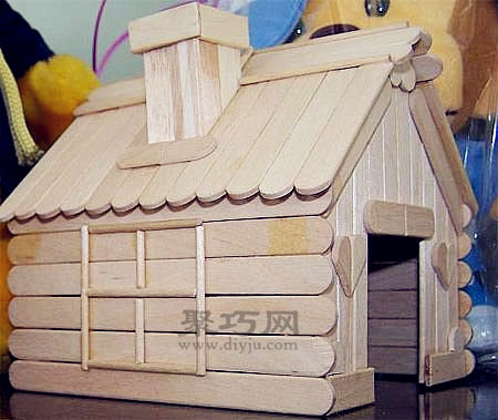 雪糕棍diy可爱的小房子 冰棍棍手工制作小木屋