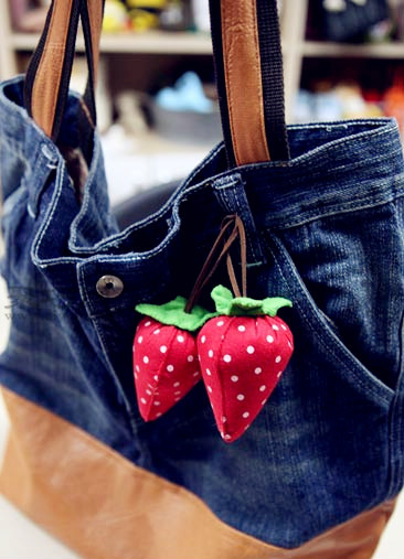 草莓布艺挂件DIY教程