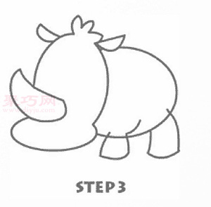 犀牛简笔画第4步