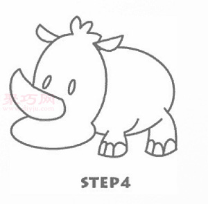 犀牛简笔画第5步