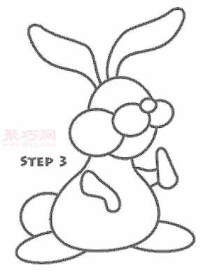 卡通兔子简笔画第4步
