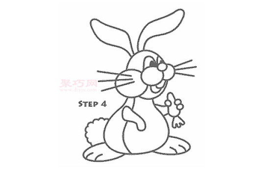 卡通兔子简笔画第5步