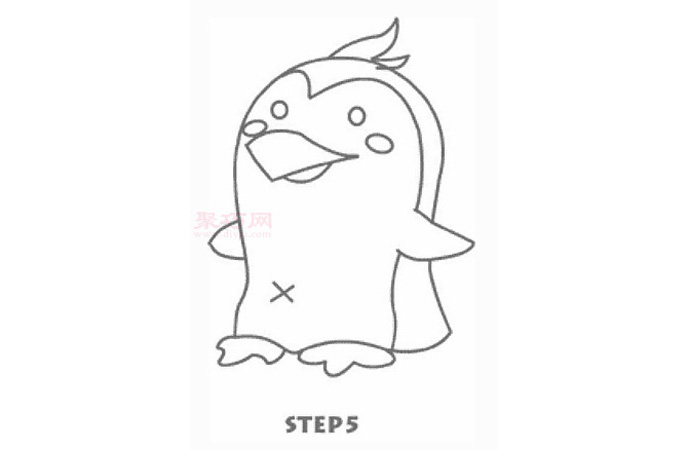 企鹅简笔画第6步