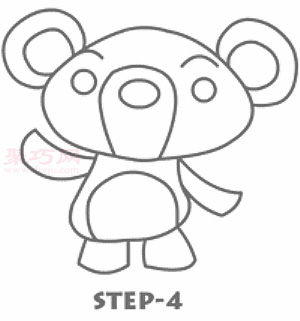 可爱小熊简笔画第5步