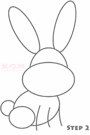 小白兔简笔画第3步