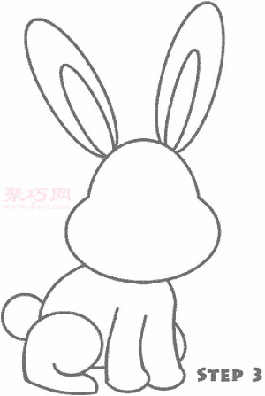 小白兔简笔画第4步