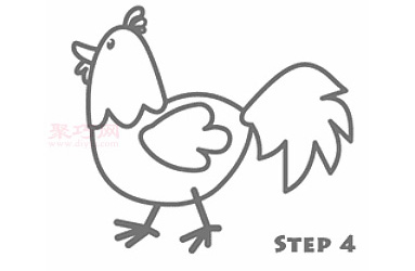 简易画小公鸡的步骤 画小公鸡的简笔画图片